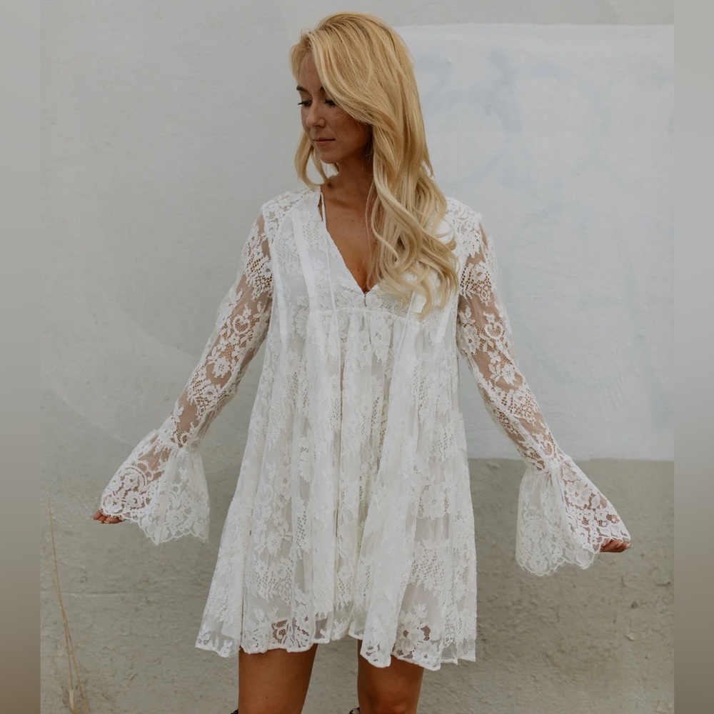★ SOLD ★ Free People Lace Mini Dress - Picture 8 of 14